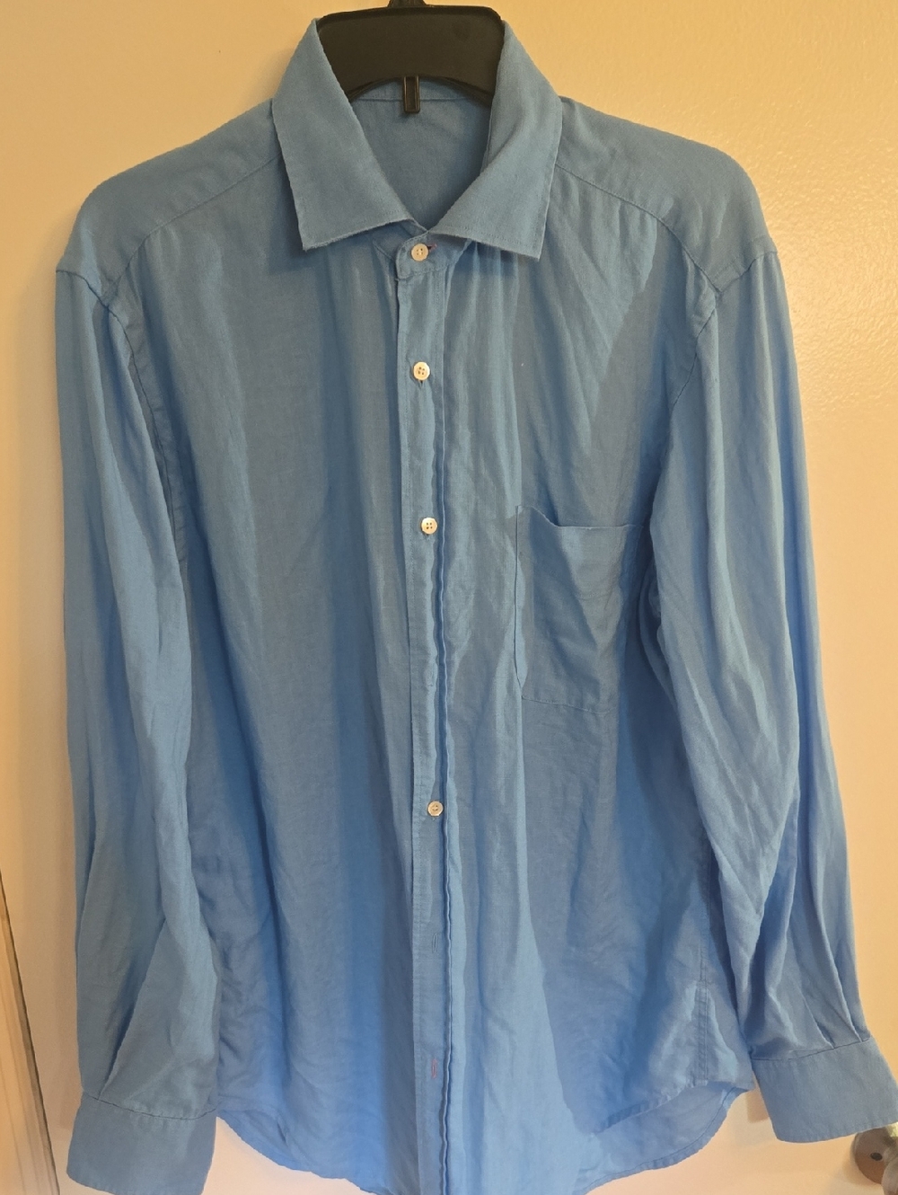J. McLaughlin Sky Blue 100% Linen  Button-Down Shirt